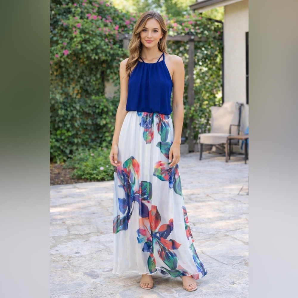 Bisou Bisou Royal Blue Maxi Dress